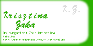 krisztina zaka business card